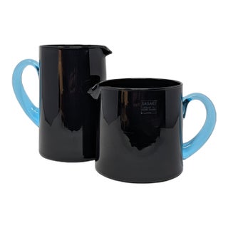 1990s Soichiro Sasakura for Sasaki Japanese Postmodern 'San Marino' Art Glass Pitchers Set of Two For Sale