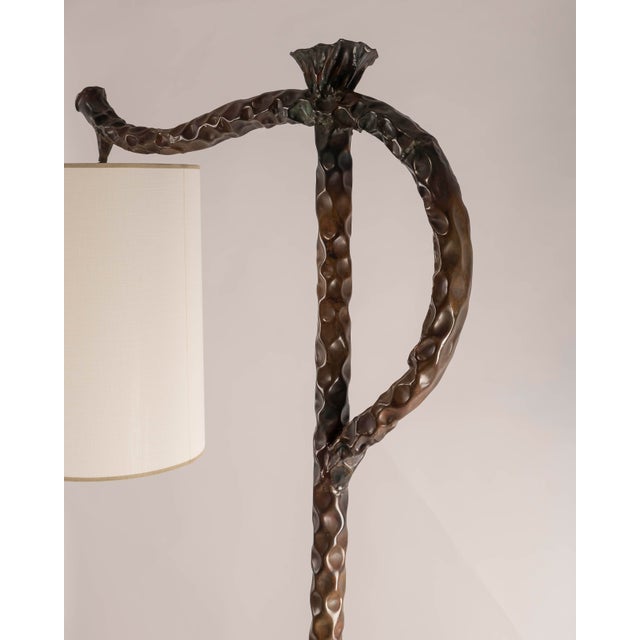 Sculptural Floor Lamp in Patinated Copper by Olivier Julia, 1980s For Sale - Image 10 of 13