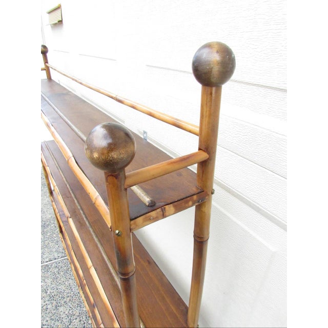 Brown Antique English Bamboo Wall Shelf or Plate Rack For Sale - Image 8 of 17