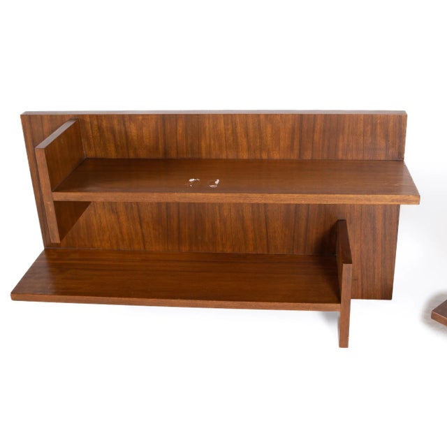 Mid Century Walnut Floating Shelves - a Pair For Sale - Image 4 of 6