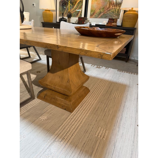 Euro Classic Custom Double Pedestal Dining Table in Alder For Sale - Image 4 of 4