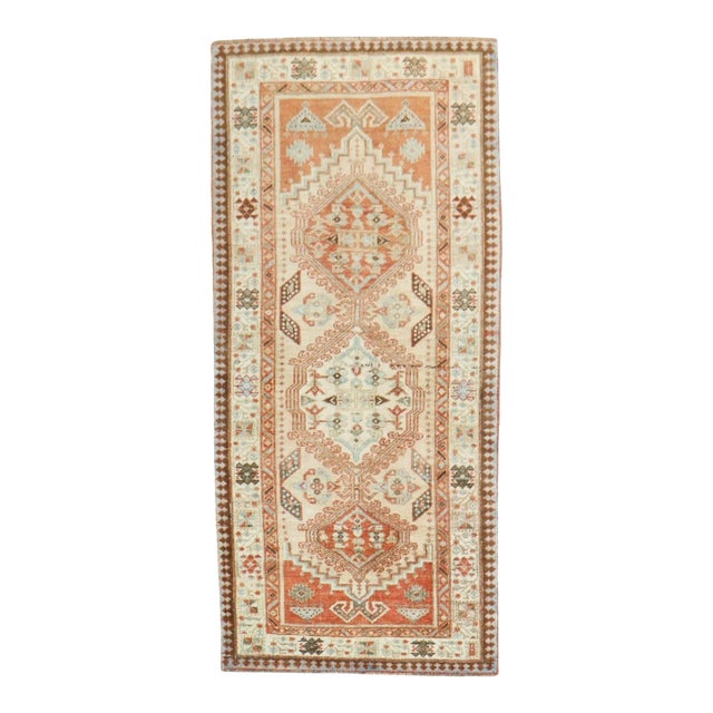 Antique Zabihi Collection Persian Serab Geometric Scatter Rug For Sale