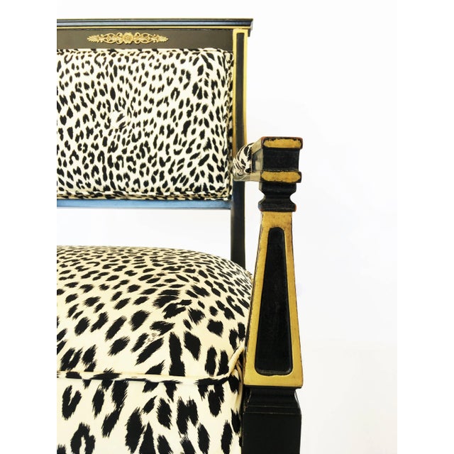 Gustavian Neoclassical Ebonized and Giltwood Armchairs For Sale - Image 4 of 11