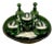 Victorian Green Dressing Table Set by Mary Gregory, 1860s, Set of 6 For Sale