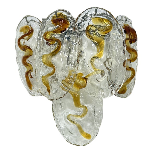 Vintage Italian Murano Glass Wall Lamp, 1970s For Sale
