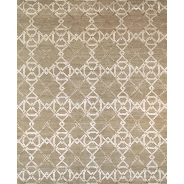 2020s Pasargad Home Modern Silk & Wool Area Rug, 8' 1" X 10' 1", Mocha For Sale - Image 5 of 5