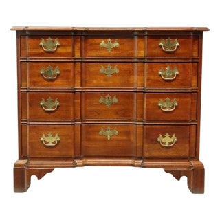 Knob Creek Chippendale Cherry Block Front 4-Drawer Chest C1930 For Sale