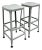 Vintage Industrial Gray Metal Bar Stools Lyon Workspace Model 1901, Pair For Sale