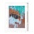 Veiled Horizon. III White Framed Surreal Vibrant Orange/Green Painting For Sale