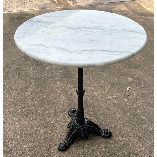 Vintage French Marble Top Pub Table For Sale In Dallas - Image 6 of 9