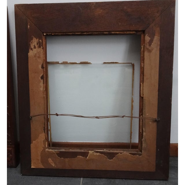 Large Art Nouveau Carved Wooden Frames with Glass, 1890s, Set of 2 For Sale - Image 12 of 16
