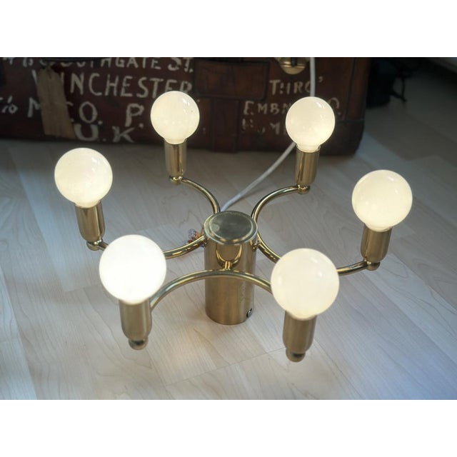 German Gold Metal Ceiling Lamp, 1980s For Sale - Image 10 of 18