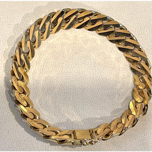 Vintage 22 Karat Yellow Gold 102.1 Gm Cuban link Bracelet Unisex For Sale - Image 11 of 18