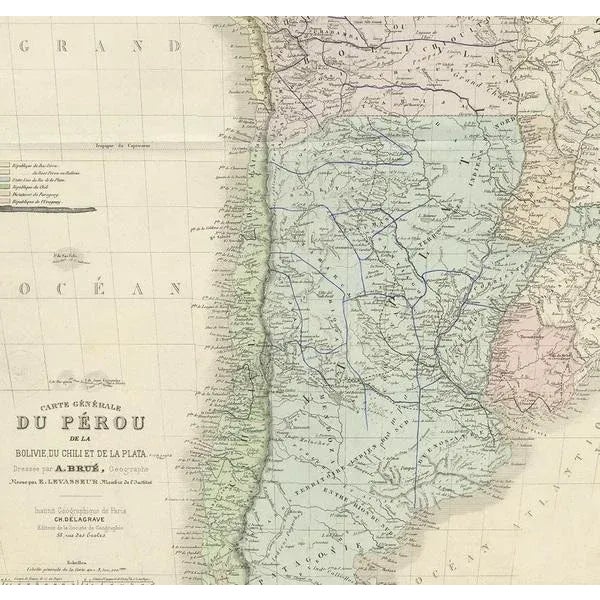 Antique Map of Peru in South America, 1875 For Sale - Image 4 of 6