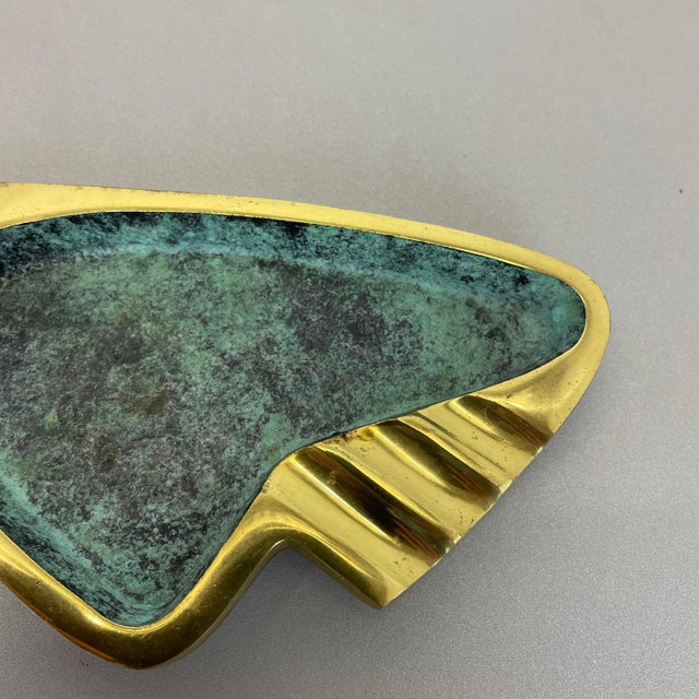 Vintage Hagenauer Austrian Elliptical Brass Ashtray, Austria, 1950s For Sale - Image 9 of 17