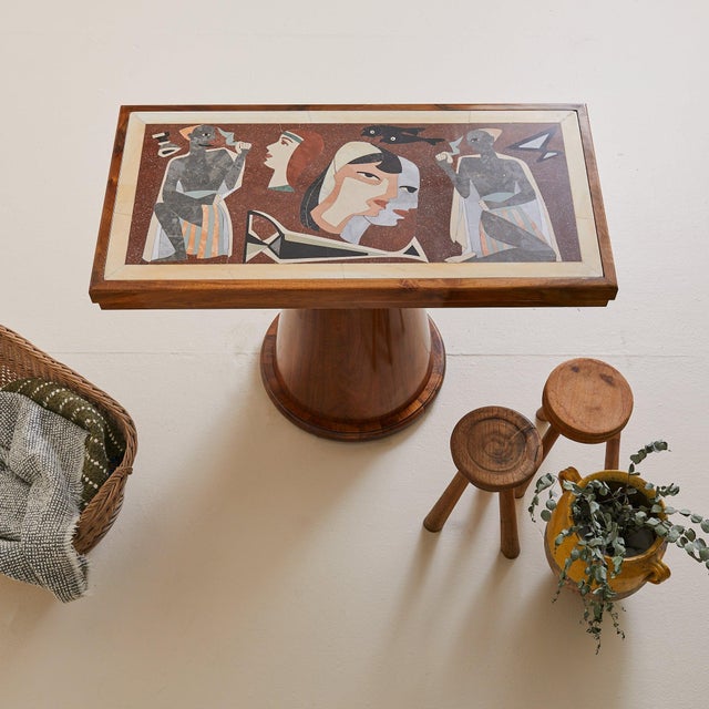 Italian Rationalist Console with Mosaic Marble Top, Circa 1937 For Sale - Image 12 of 18