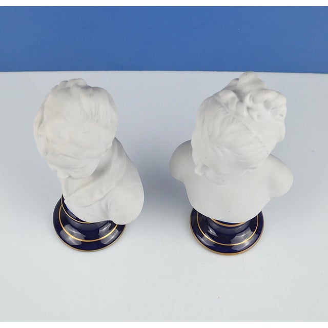 Ceramic After Houdon, Brongniart Children Busts, 1950s, Porcelain, Set of 2 For Sale - Image 7 of 14