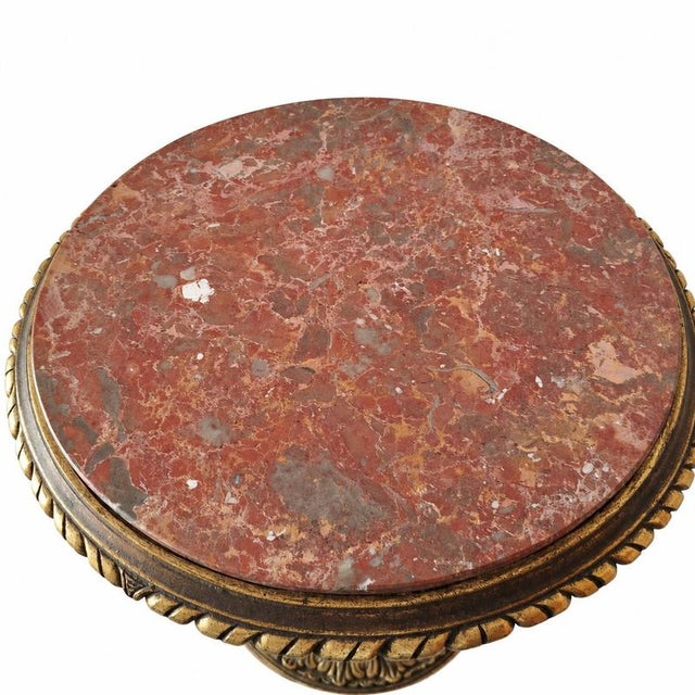 Louis XVI Neoclassical Italian Gueridón in Wood and Marble, 1950s For Sale - Image 4 of 9