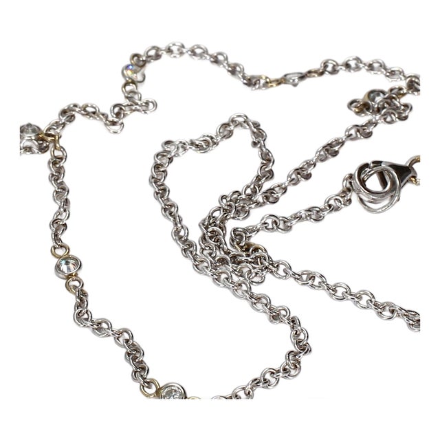 18k White Gold "Diamonds by the Yard" Necklace - 18.25in For Sale