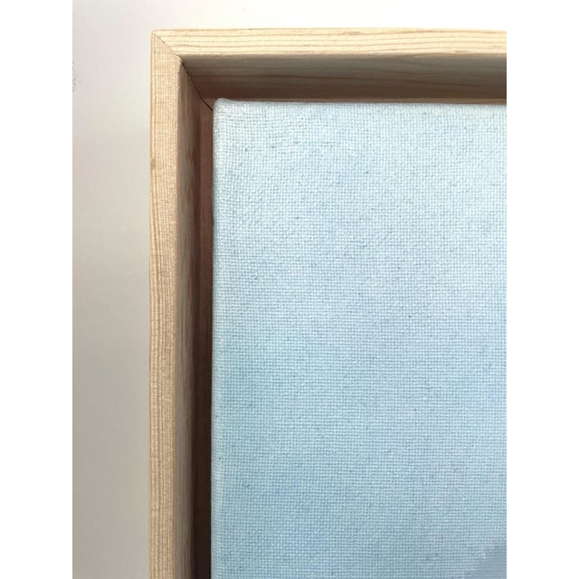 2020s "Raku No02" "Raku No01" Dimensional Texture Abstract Painting in Atmospheric Sky Blue and Periwinkle, Framed For Sale - Image 5 of 11