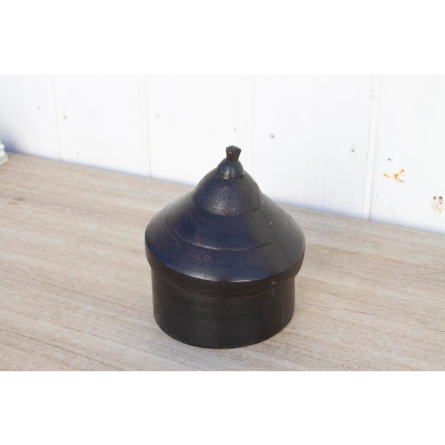 Khimsar Aged Black Ceremonial Box For Sale In Los Angeles - Image 6 of 8
