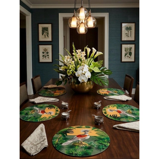 Set of 6 Italian La Corallina Firenze Round Lacquered Cork Placemats For Sale In West Palm - Image 6 of 11