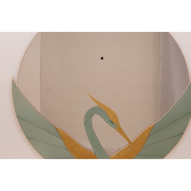 Mirror with Golden Crane Motifs by David Marshall, 1970s For Sale - Image 10 of 18