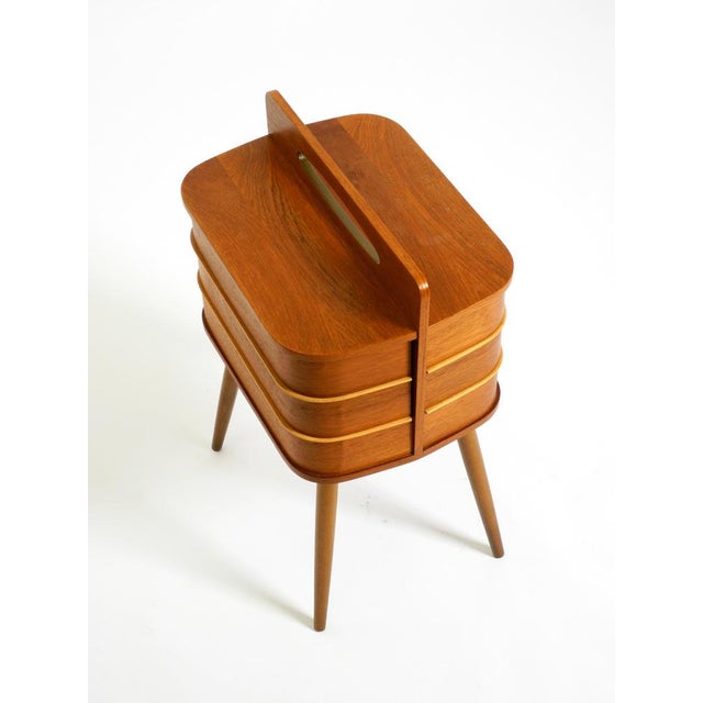 Mid-Century Modern Teak Sewing Box with Hinged Compartments, 1950s For Sale - Image 11 of 18