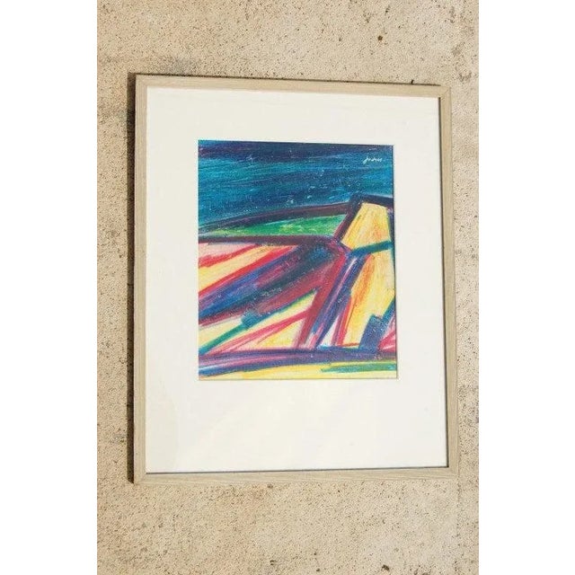 Abstract Vintage Original Abstract Pastel Artwork by Swedish Artist Ivan Jordell. For Sale - Image 3 of 8