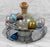 Mid-Century Glass Cherry Blossom Liquor Decanter Serving Set & Etched Shot Glass For Sale - Image 6 of 10