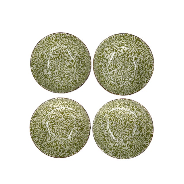 A refined set of four Morris & Co. “Strawberry Thief” cereal bowls, crafted in premium porcelain. This iconic William...