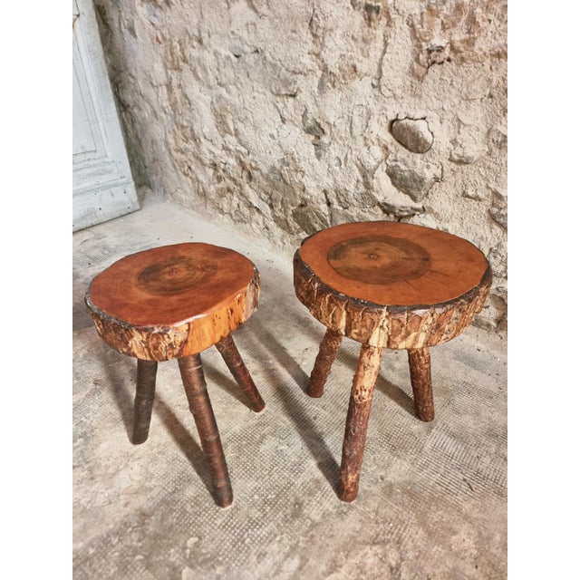 Vintage Wooden Stools, France, 1960s, Set of 2 For Sale - Image 11 of 18