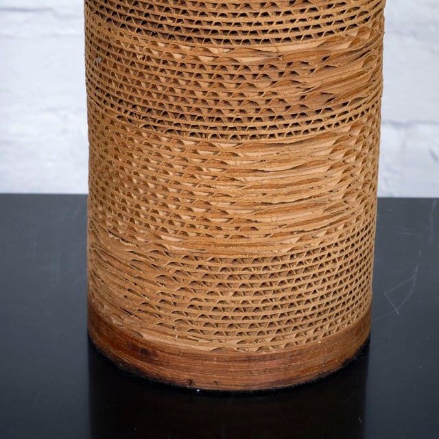 1970s Rare cardboard and wood table lamp by Gregory Van Pelt For Sale - Image 5 of 7
