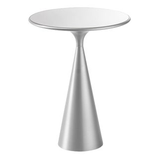 Cono Deep Silver Metal Side Table by Lorenza Bozzoli For Sale