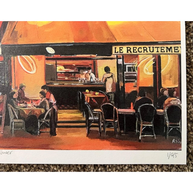 Limited Edition Print of Parisian Café Eiffel Tower Paris France by British Artist, Angela Wakefield For Sale - Image 6 of 8
