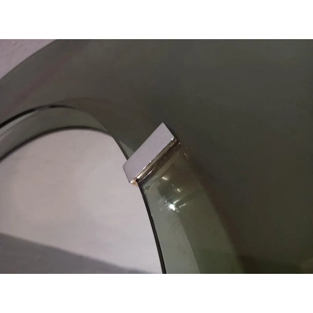 Glass Round Mirror in Smoked Glass from Veca For Sale - Image 7 of 10