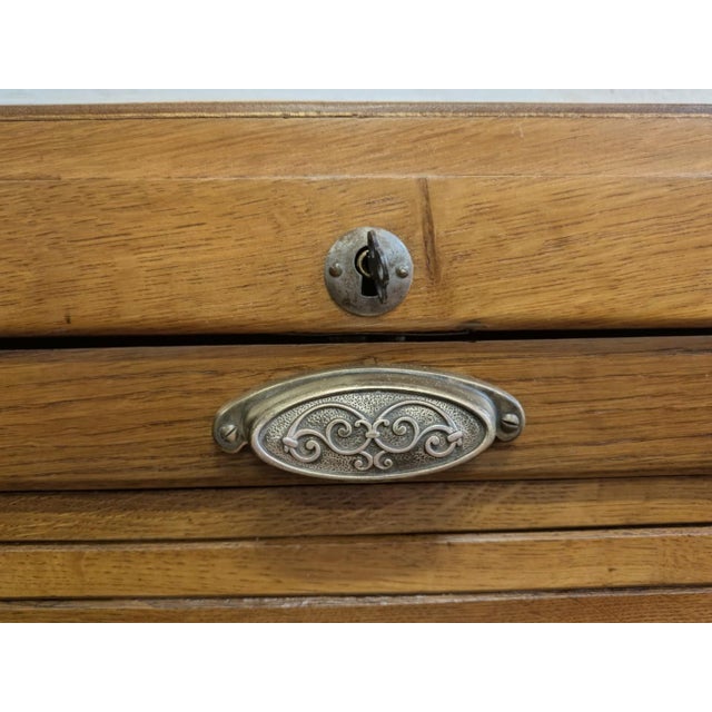 Antique File Cabinet with Sliding Doors, High-End, Single Unit, France, 1930s For Sale - Image 9 of 14