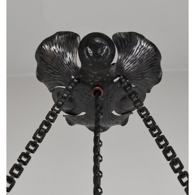 French Art Deco Pendant Light by Daum & Majorelle - 1925 Cameo Chandelier France For Sale - Image 13 of 14