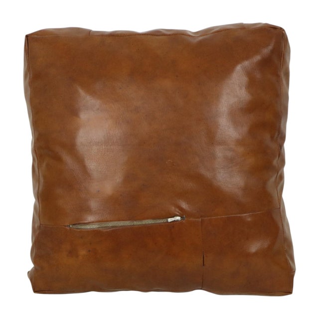 Vintage Patchwork Cushion with Diamond Pattern in Faux Leather, 1960s For Sale - Image 6 of 15