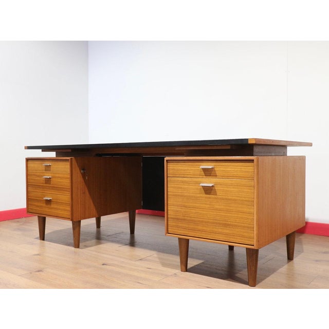 Mid Century Modern Vintage Teak Office Desk by Lucas Danish Style For Sale - Image 4 of 15