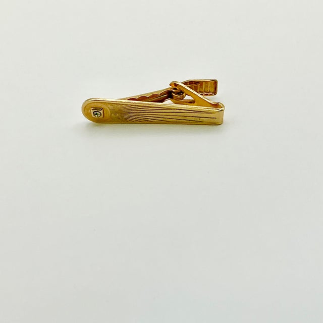1950s Mid-Century Hollywood Regency Boho Chic Sunburst With a Rhinestone Tie Clip For Sale - Image 4 of 10