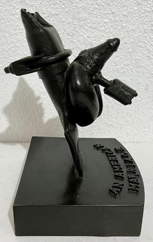 José Marmol, "American Marriage" Painted Bronze Outsider Assemblage Sculpture Signed Marmol, 1995
