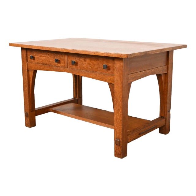 Limbert Antique Mission Oak Arts & Crafts Writing Desk or