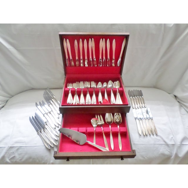 Vintage Gorham Sterling Silver Gossamer Pattern Flatware Service for 12 - 126 Pieces For Sale - Image 13 of 13