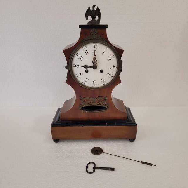 Biedermeier Mantel Clock, Wood, Double Striking, 1840 - Germany Type: Mantel Clock Movement: Paris Period: 1840s Country:...