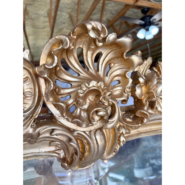 19th Century French Louis XV Giltwood Wall Mirror For Sale - Image 12 of 13