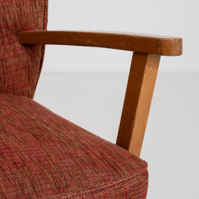 Pair Of Mid Century Modern Upholstered Armchairs For Sale - Image 4 of 14