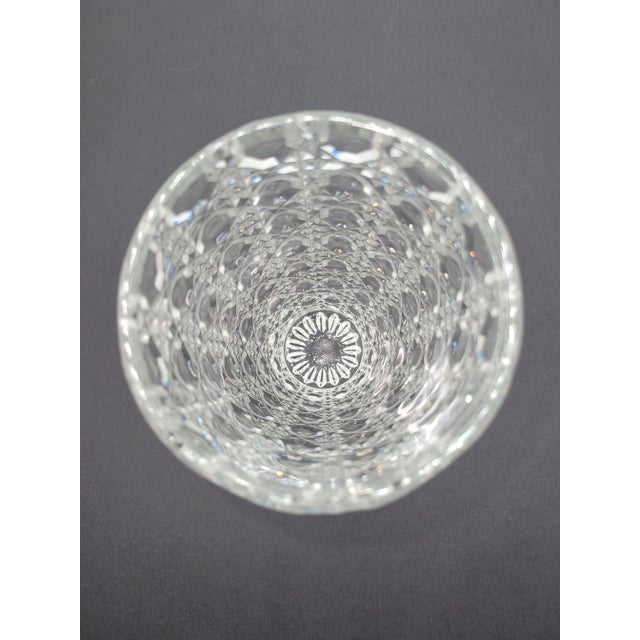 American 1920s American Brilliant Abp Deep Cut Crystal Vase Octagonal Hobnail Cane For Sale - Image 3 of 7