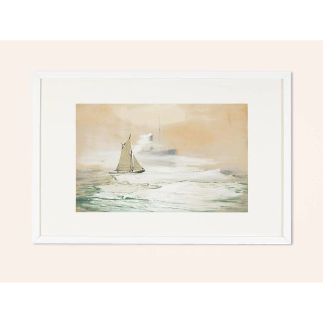 Georg Romin, on the High Seas, Gouache on Paper, Framed For Sale - Image 10 of 10