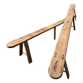 Oak Benches, Set of 2 For Sale